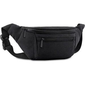 Black Fanny Pack Crossbody Waist Bag for Men Women Travel Running Hiking